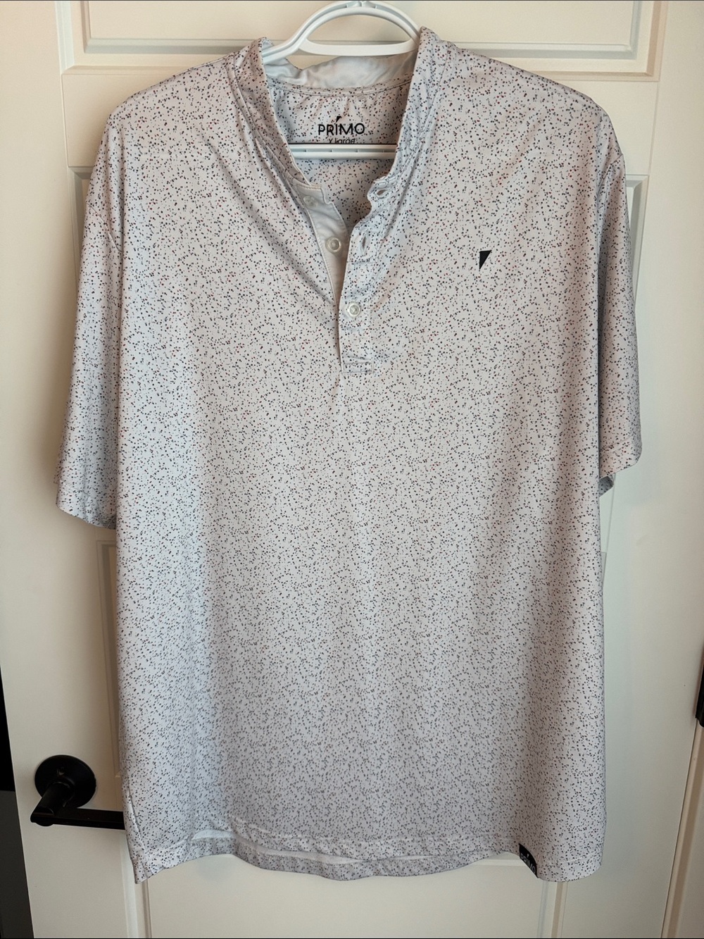 Primo Men's Light Gray Speckle Short-Sleeve Polo